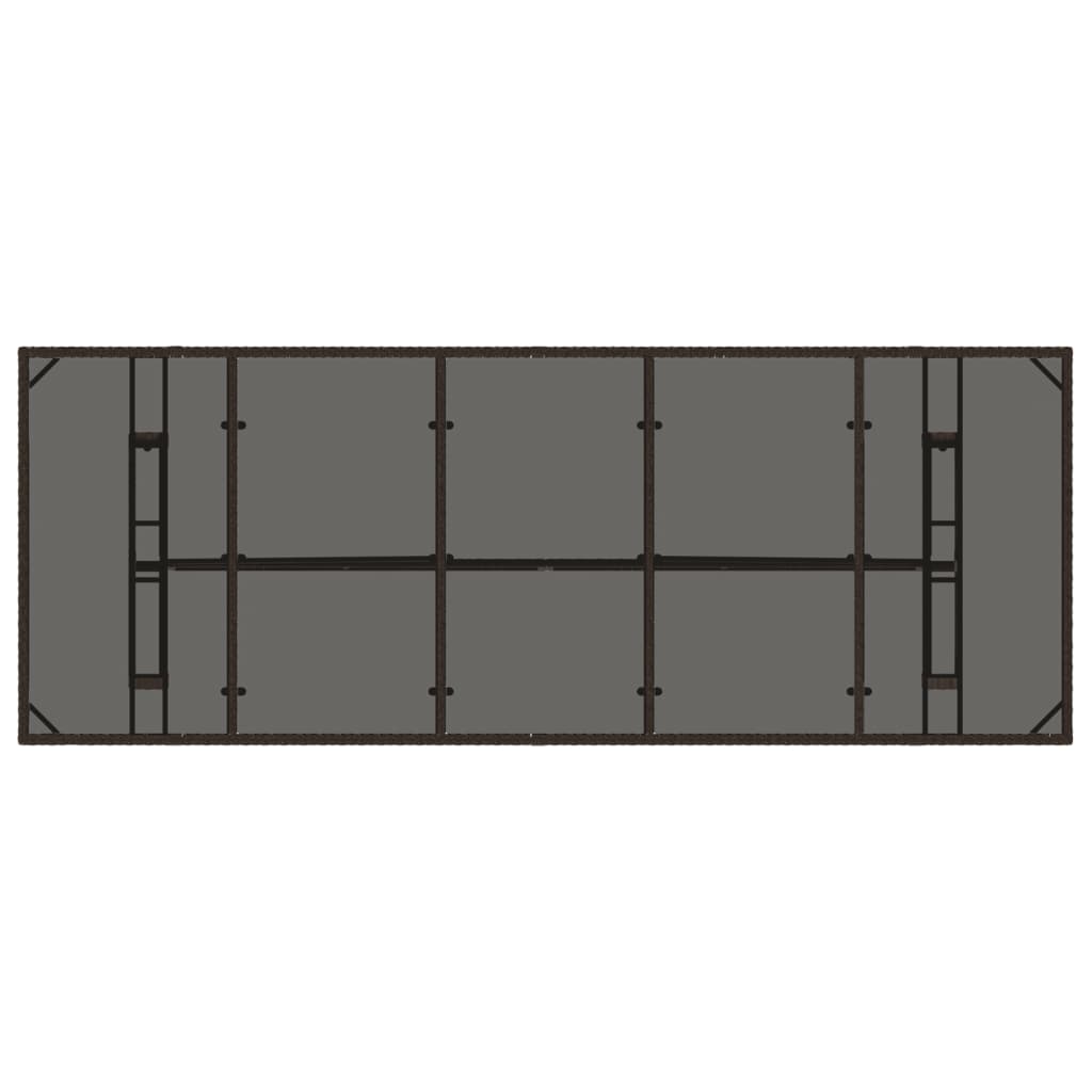 Tuintafel Met Glazen Blad Poly Rattan Bruin