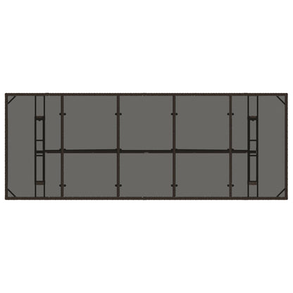 Tuintafel Met Glazen Blad Poly Rattan Bruin