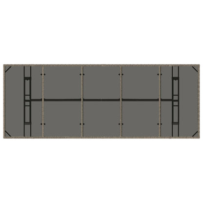 Tuintafel Met Glazen Blad Poly Rattan Grijs