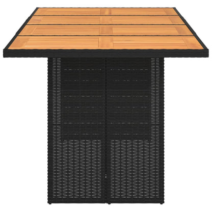Tuintafel Met Houten Blad 190X80X75 Cm Poly Rattan