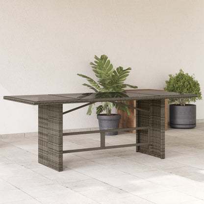 Tuintafel Met Houten Blad 190X80X75 Cm Poly Rattan