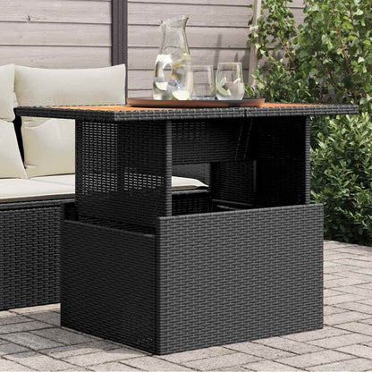 Tuintafel Met Glazen Blad 100X55X73 Cm Poly Rattan
