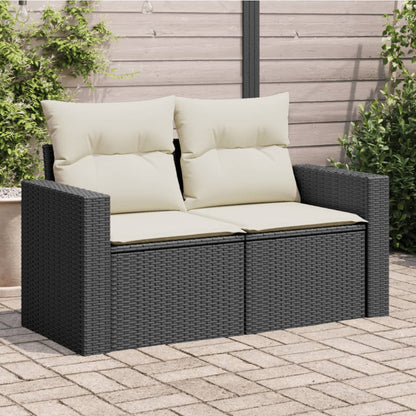 Tuinbank 2-Zits Met Kussens Poly Rattan