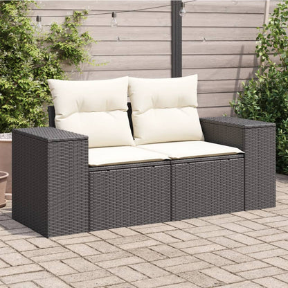 Tuinbank 2-Zits Met Kussens Poly Rattan