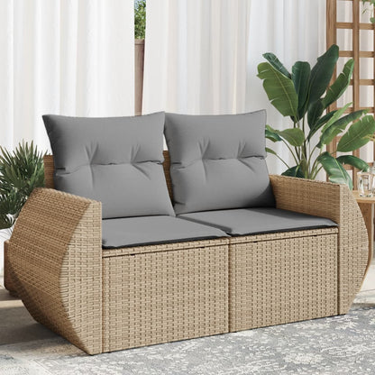 Tuinbank 2-Zits Met Kussens Poly Rattan