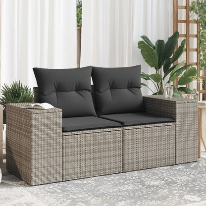 Tuinbank 2-Zits Met Kussens Poly Rattan