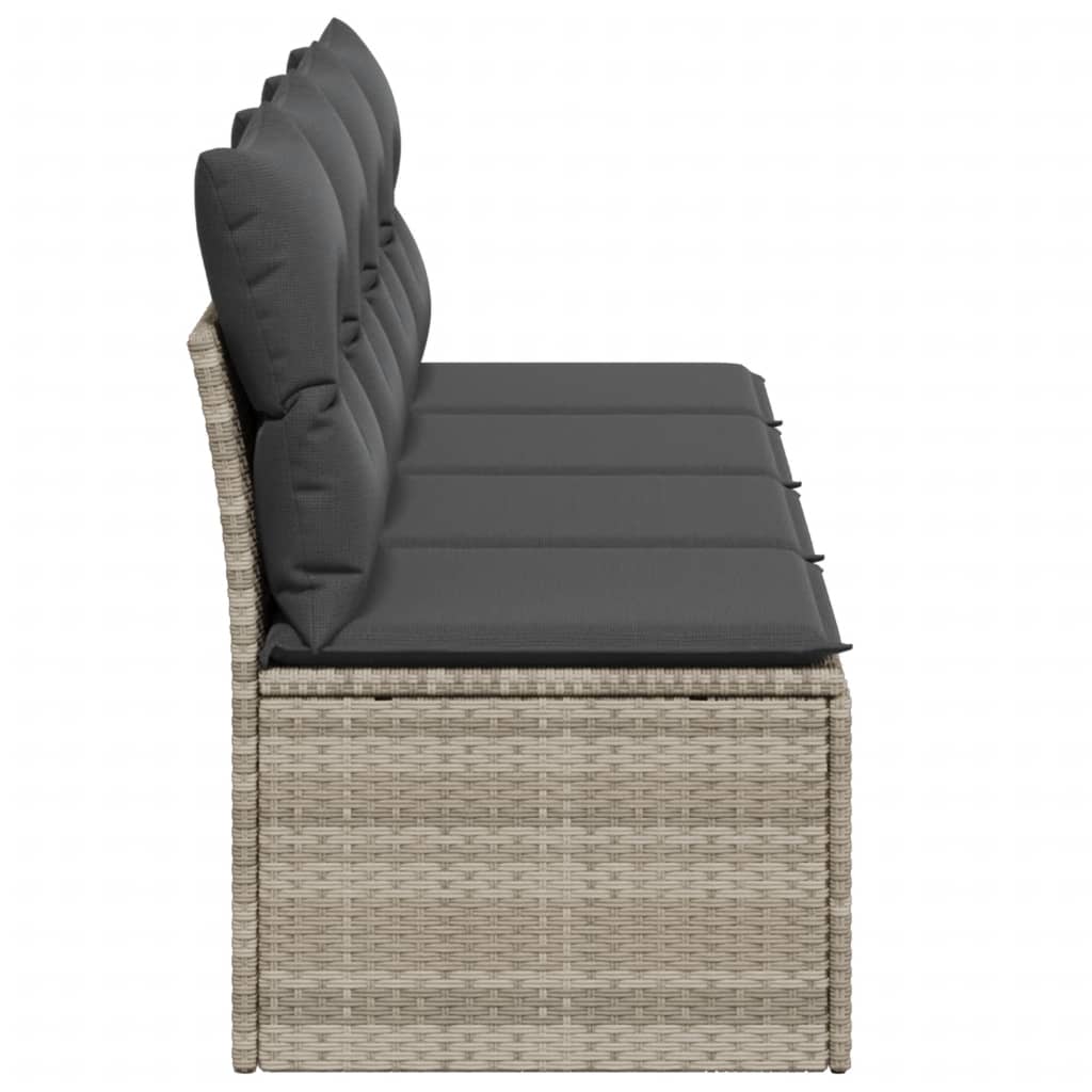 Tuinbank 4-Zits Met Kussens Poly Rattan