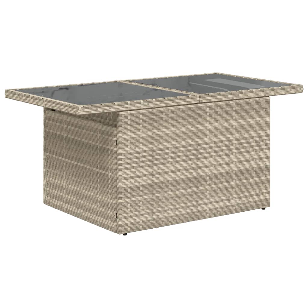 Tuintafel Met Glazen Blad 100X55X73 Cm Poly Rattan