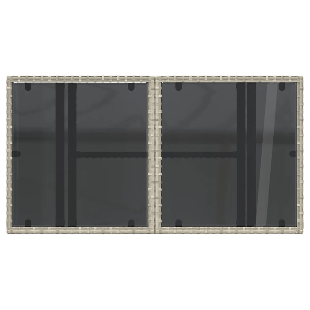Tuintafel Met Glazen Blad 100X55X73 Cm Poly Rattan