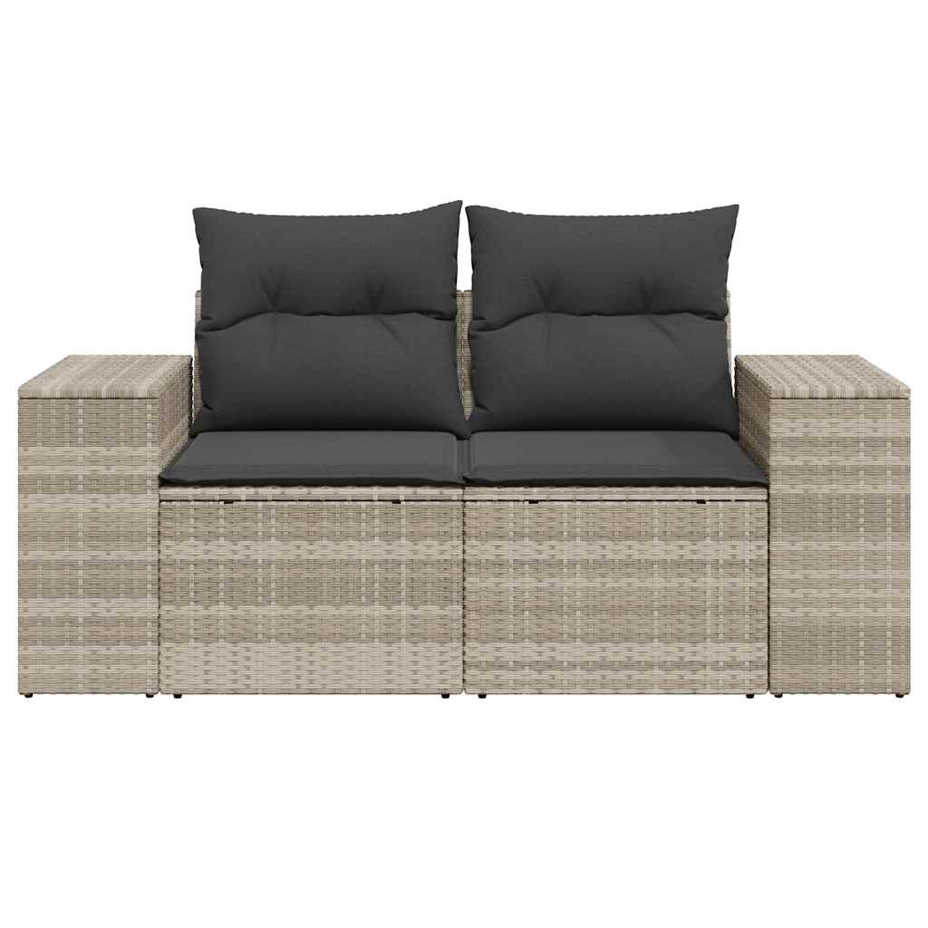 Tuinbank 2-Zits Met Kussens Poly Rattan