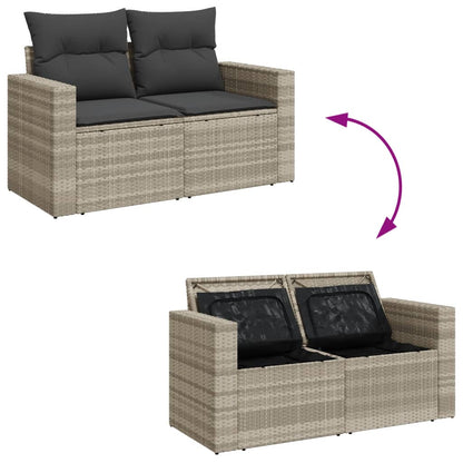 Tuinbank 2-Zits Met Kussens Poly Rattan