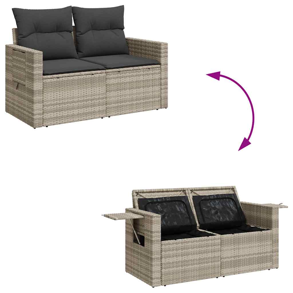 Tuinbank 2-Zits Met Kussens Poly Rattan