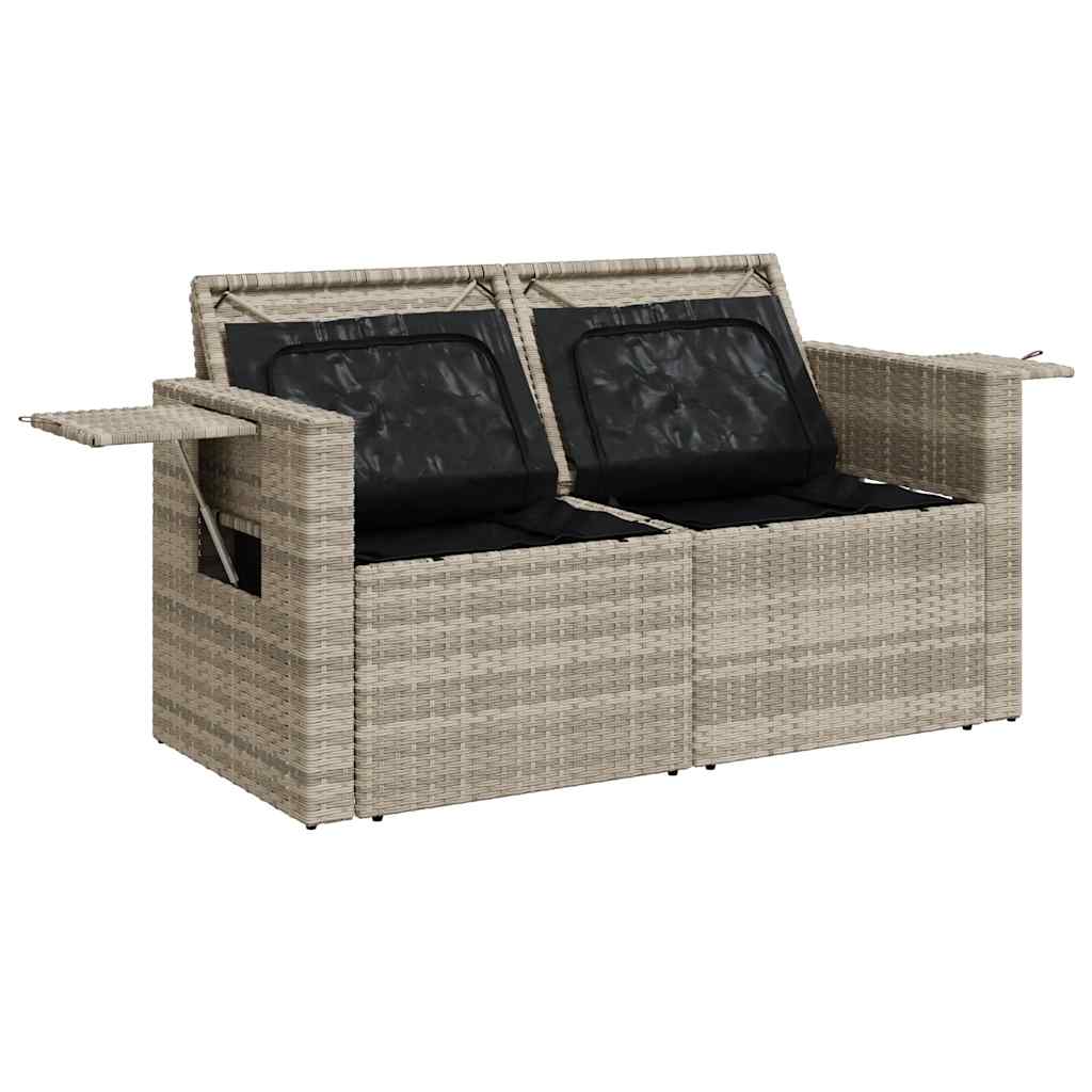 Tuinbank 2-Zits Met Kussens Poly Rattan