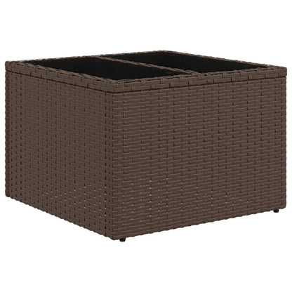 Tuintafel Met Glazen Blad 55X55X37 Cm Poly Rattan