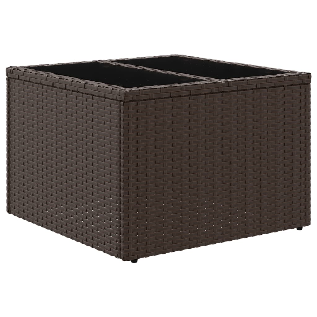 Tuintafel Met Glazen Blad 55X55X37 Cm Poly Rattan