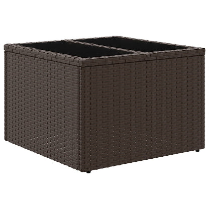 Tuintafel Met Glazen Blad 55X55X37 Cm Poly Rattan