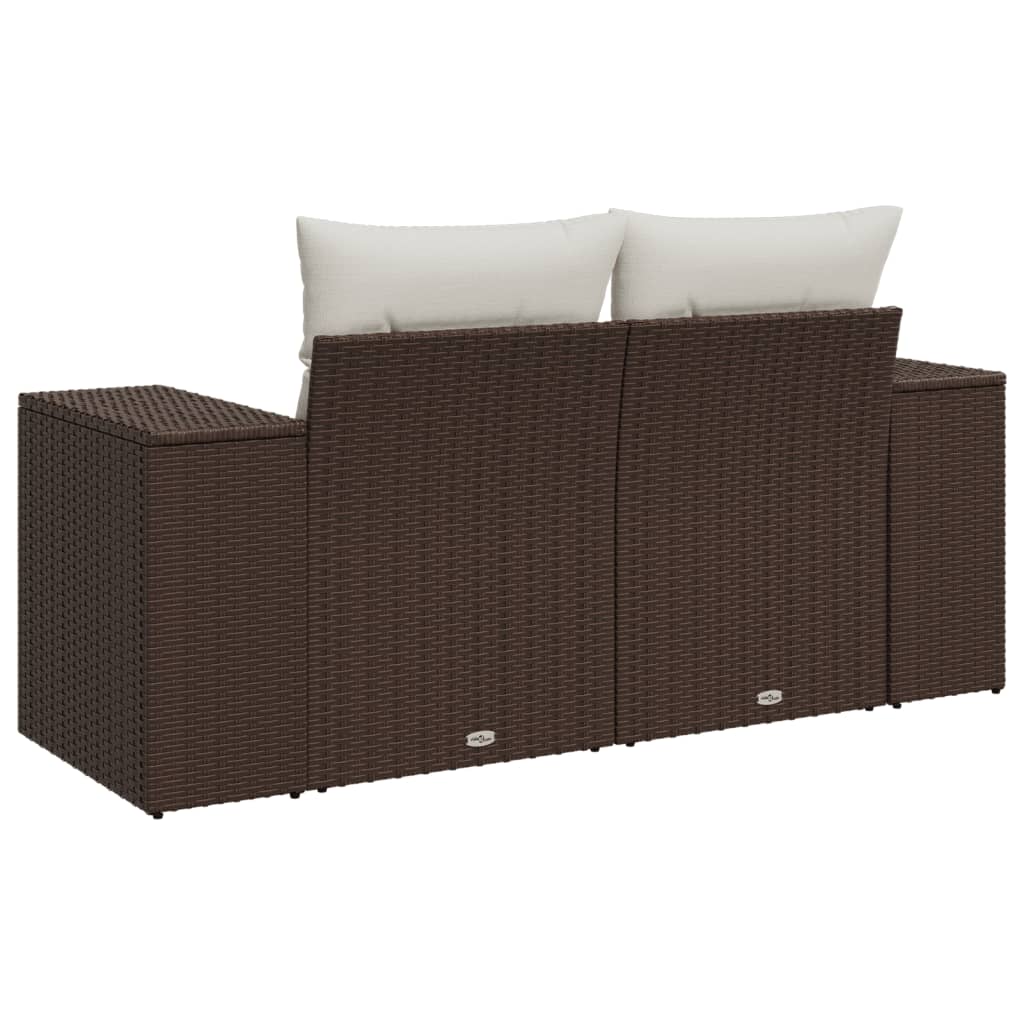 Tuinbank 2-Zits Met Kussens Poly Rattan