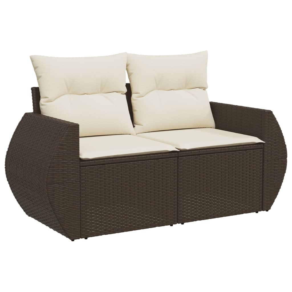 Tuinbank 2-Zits Met Kussens Poly Rattan