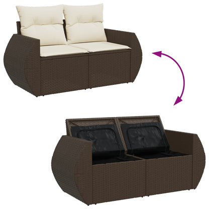 Tuinbank 2-Zits Met Kussens Poly Rattan