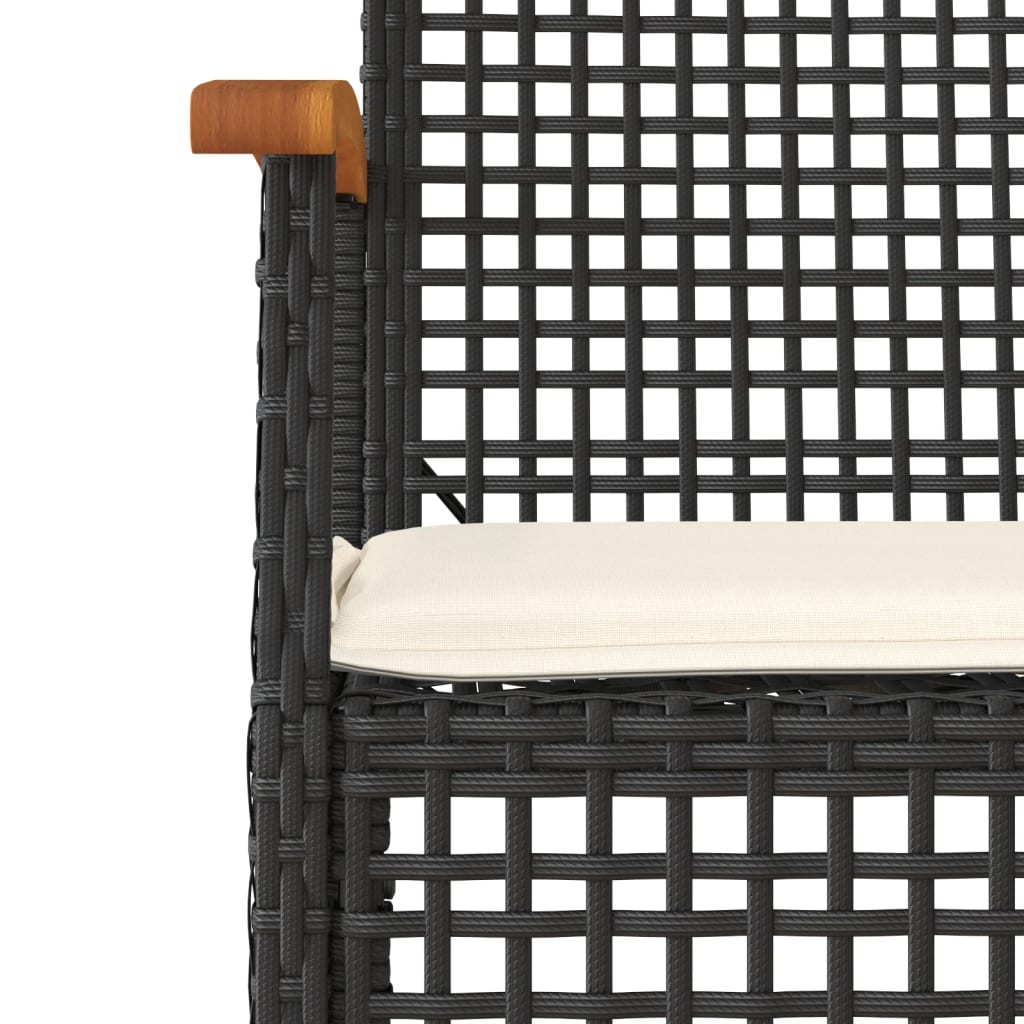 Tuinset Met Kussens Poly Rattan Zwart