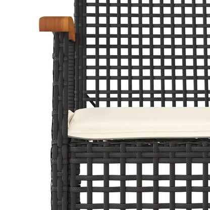 Tuinset Met Kussens Poly Rattan Zwart