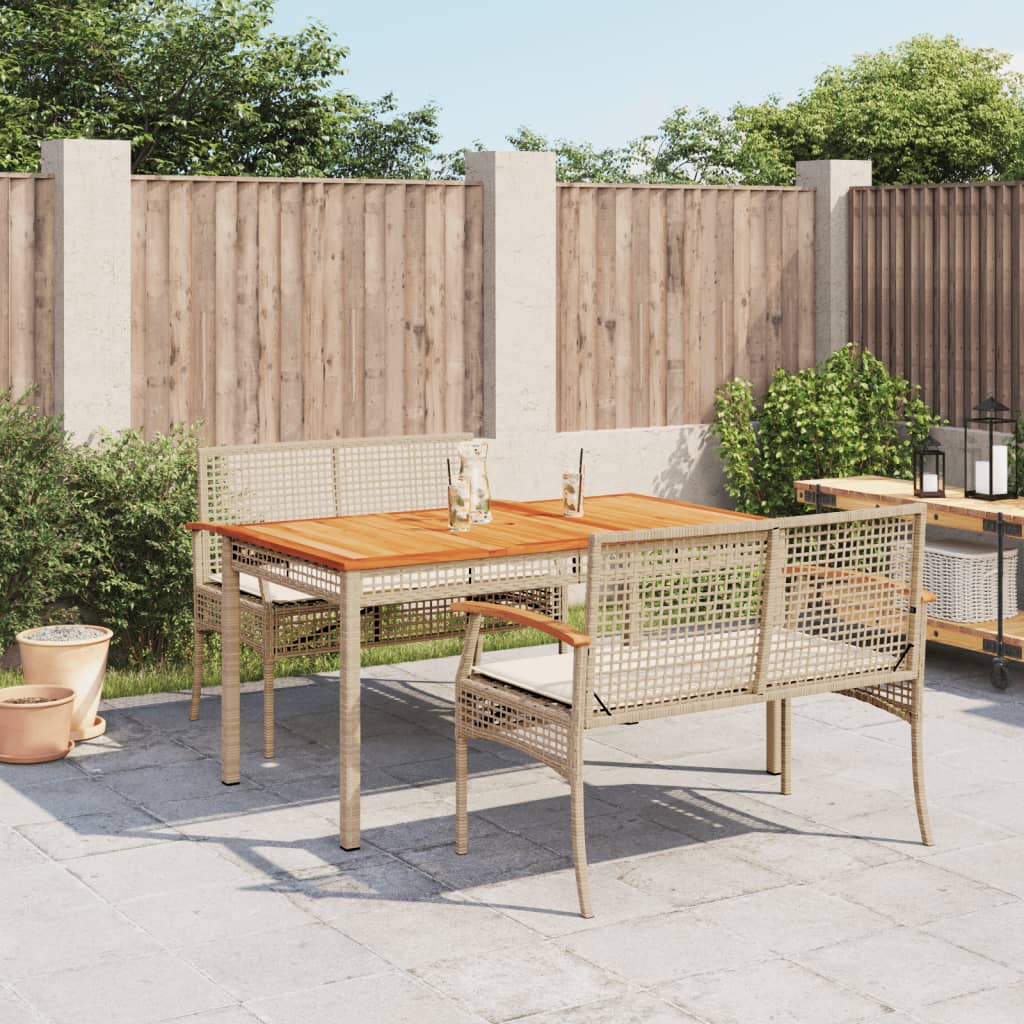 5-Delige Tuinset Met Kussens Poly Rattan Beige