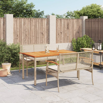 5-Delige Tuinset Met Kussens Poly Rattan Beige