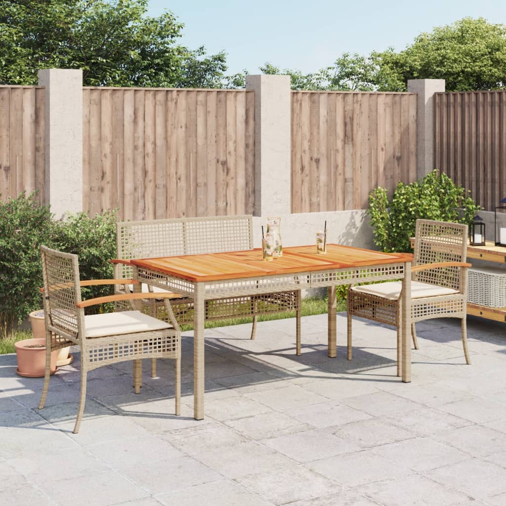 5-Delige Tuinset Met Kussens Poly Rattan Beige