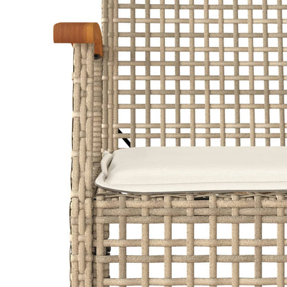 5-Delige Tuinset Met Kussens Poly Rattan Beige