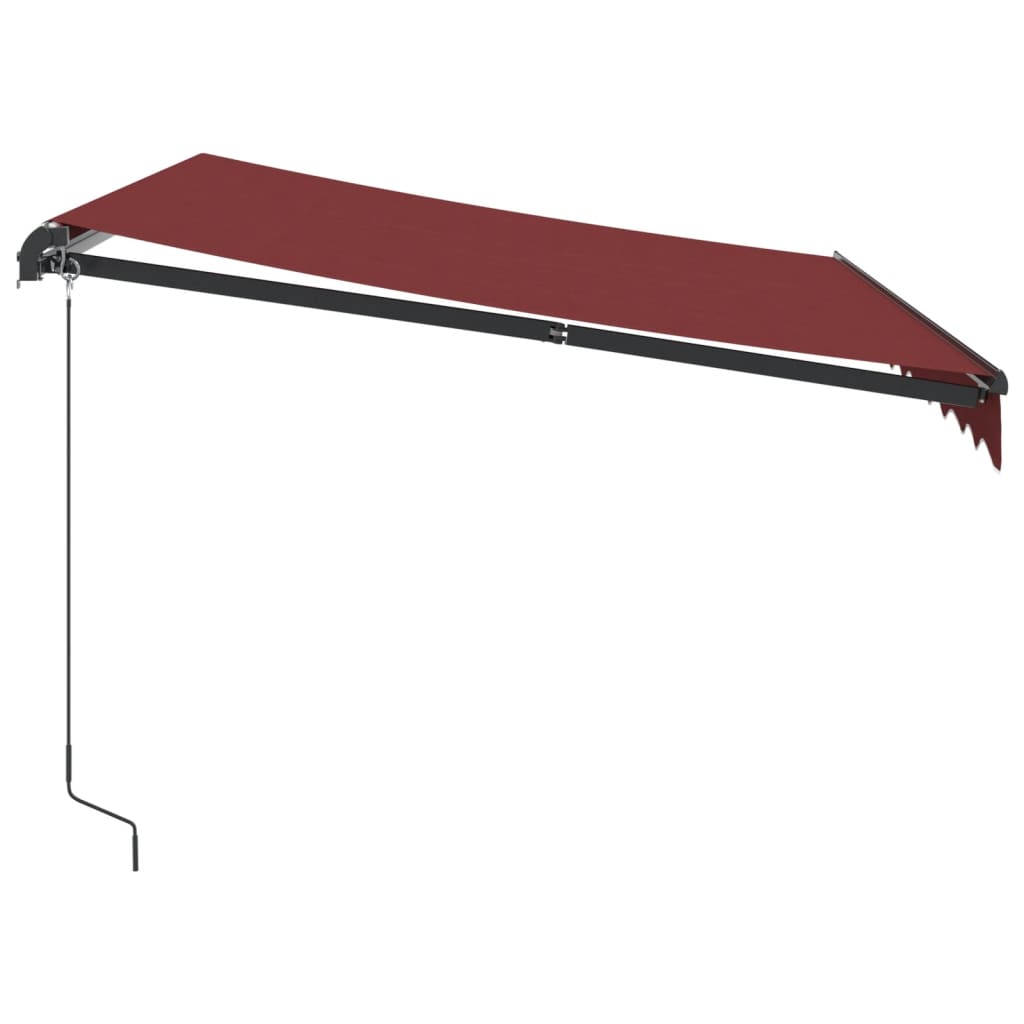 Luifel Handmatig Uittrekbaar Met Led's 300X250 Cm Bordeauxrood
