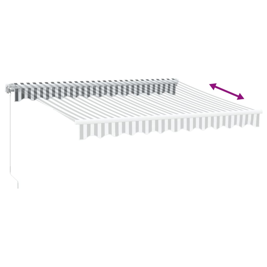 Luifel Handmatig Uittrekbaar 300X250 Cm Antraciet En Wit