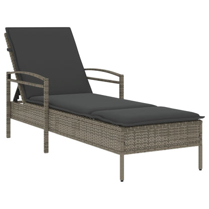 Ligbed Met Kussen 63X200X81 Cm Poly Rattan
