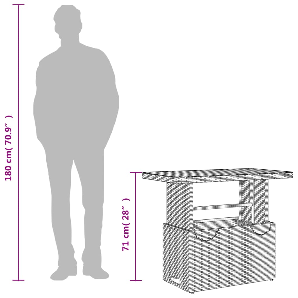 Tuintafel Poly Rattan En Acaciahout
