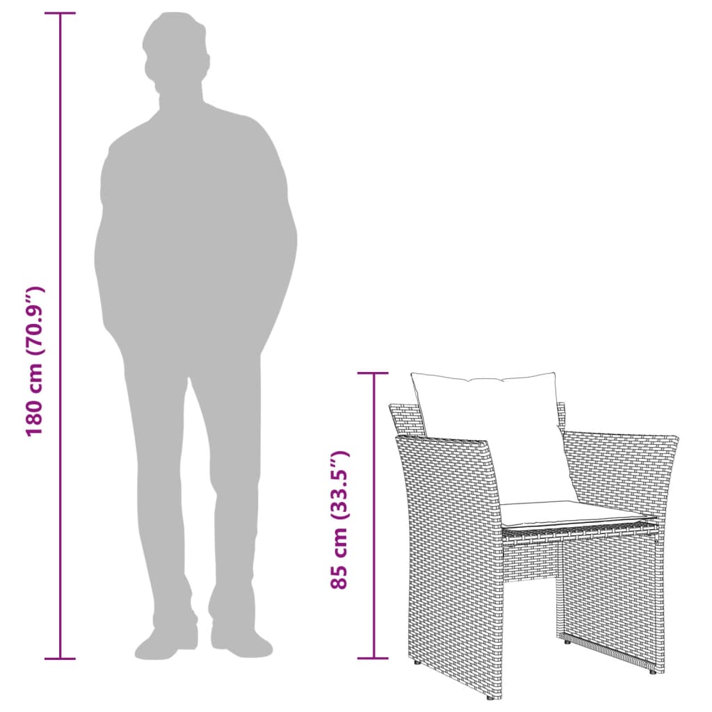 Tuinstoel Met Voetenbank Poly Rattan