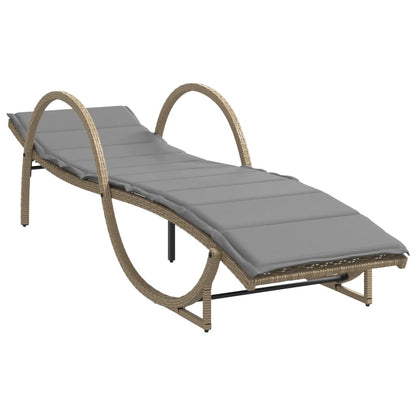 Ligbed Met Kussen 60X199X42 Cm Poly Rattan