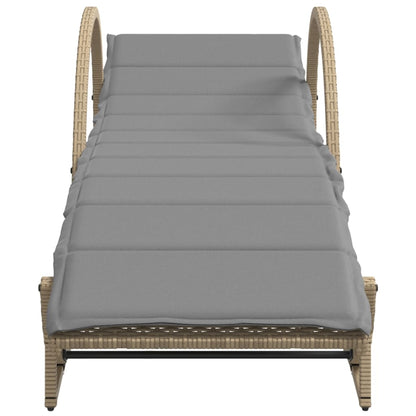 Ligbed Met Kussen 60X199X42 Cm Poly Rattan