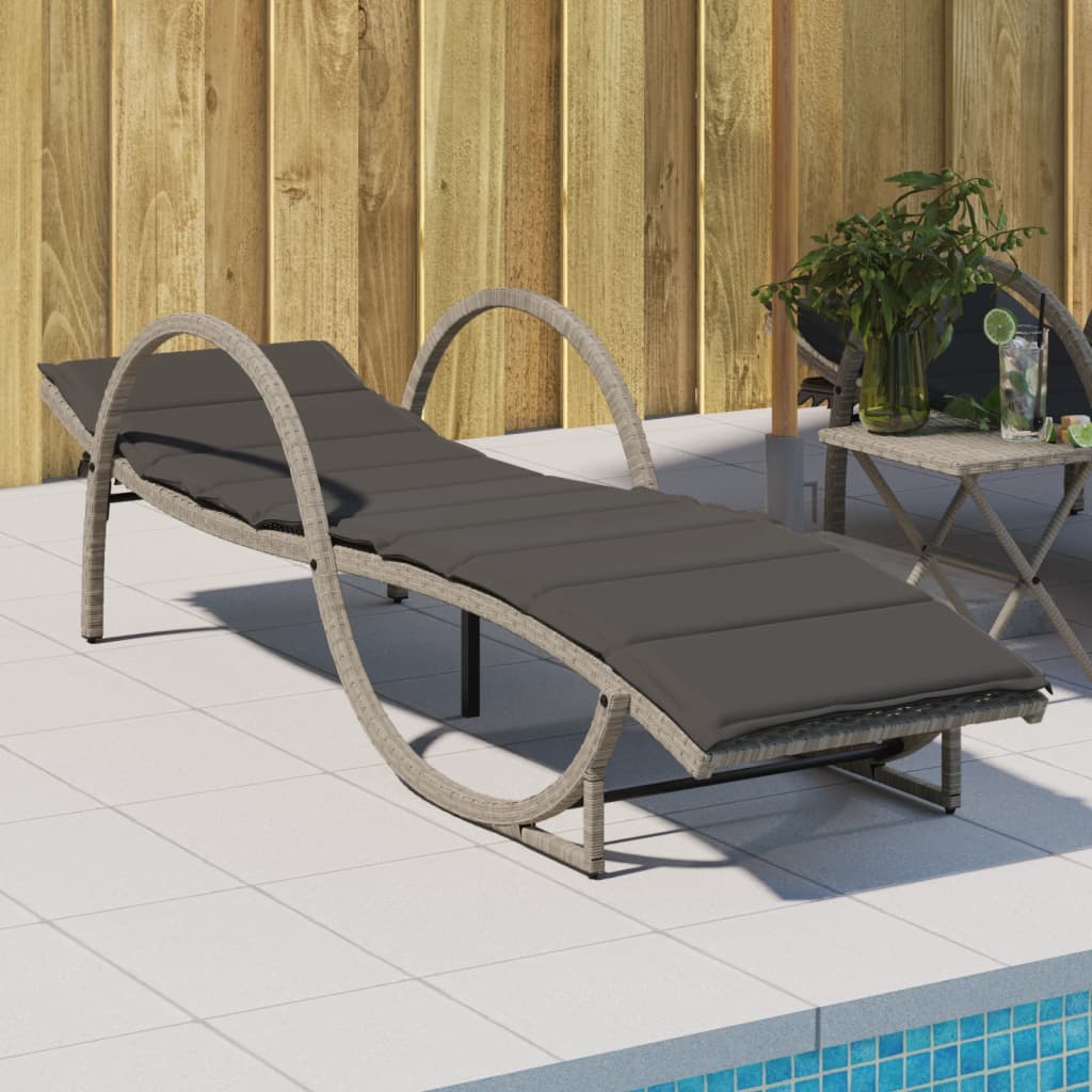 Ligbed Met Kussen 60X199X42 Cm Poly Rattan