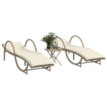 Ligbed Met Kussen 60X199X42 Cm Poly Rattan