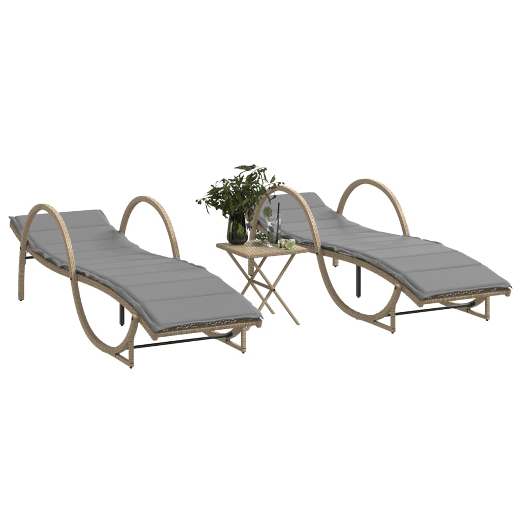 Ligbed Met Kussen 60X199X42 Cm Poly Rattan
