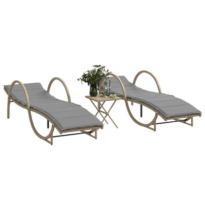 Ligbed Met Kussen 60X199X42 Cm Poly Rattan