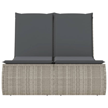 Ligbed 2-Persoons Met Kussens Poly Rattan