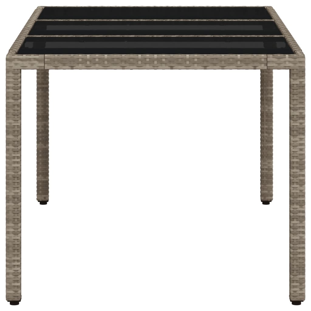 Tuintafel Met Glazen Blad 150X90X75 Cm Poly Rattan