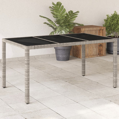 Tuintafel Met Glazen Blad 150X90X75 Cm Poly Rattan