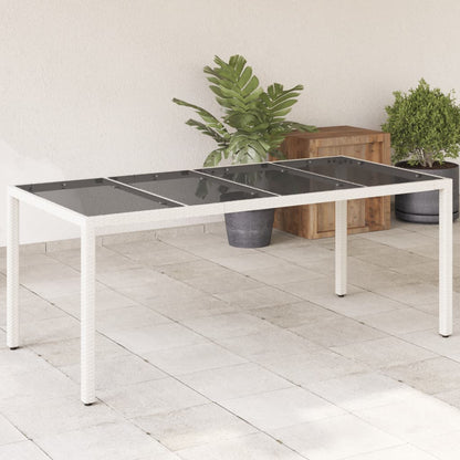 Tuintafel Met Glazen Blad 190X90X75 Cm Poly Rattan