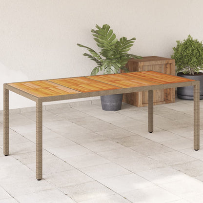 Tuintafel Met Acaciahouten Blad 190X90X75 Cm Poly Rattan