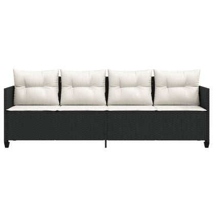 Ligbed Met Kussens Poly Rattan