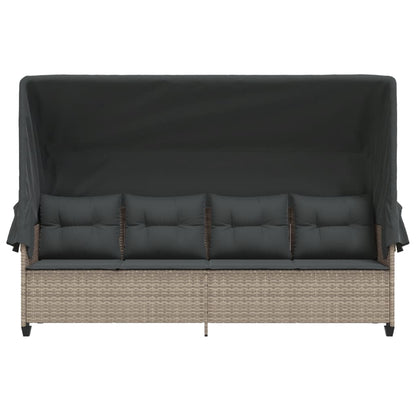 Ligbed En Kussens Poly Rattan 