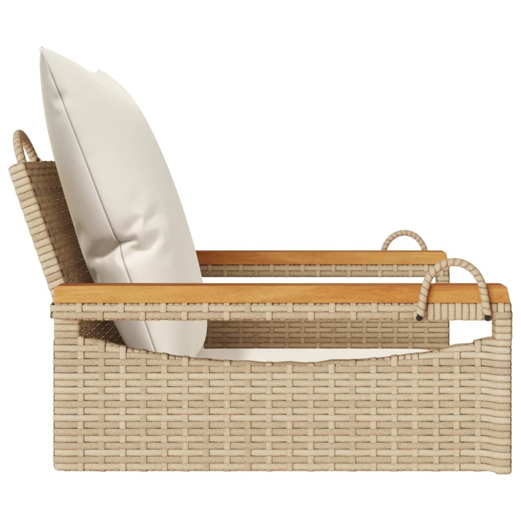 Schommelbank Met Kussens Poly Rattan Beige