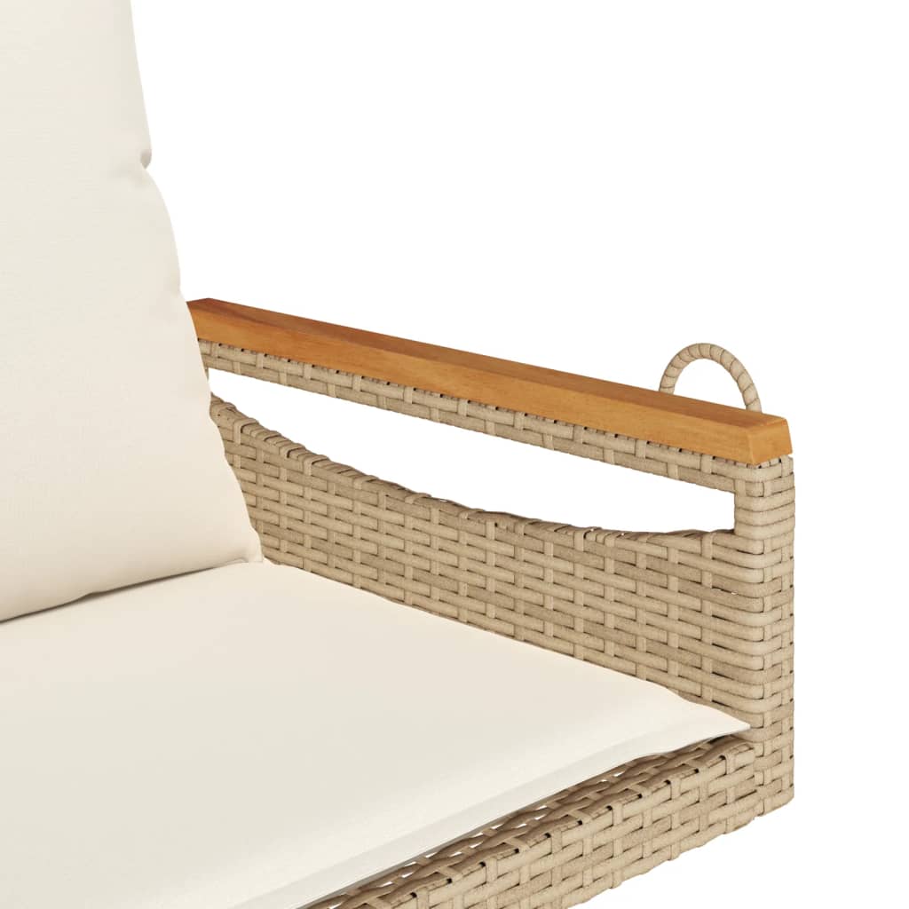 Schommelbank Met Kussens Poly Rattan Beige