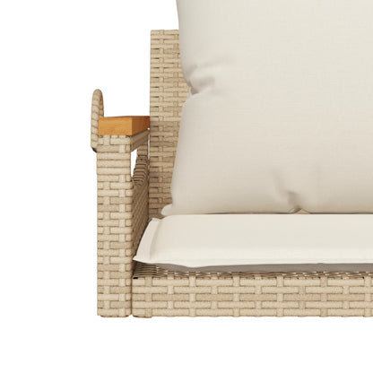 Schommelbank Met Kussens Poly Rattan Beige